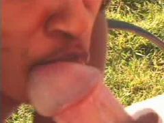 Hot Ebony Chick Gets Fucked By White Guy Outdoors