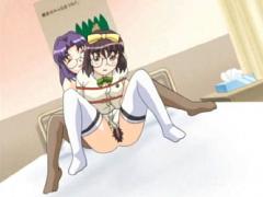 Anime - Roped Coed Dildoed And Threesome Fucked