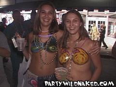 Body Painted Bare Breasts At Fantasy Fest