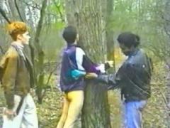 Two Young Fellows Have Tied Their Friend Right In The Forest