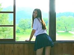 Rika Adachi Asian Takes School Uniform Off Showing Hot Curves