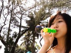 Erena Ono Asian In Bath Suit Is Like A Girl Making Soap Balloons