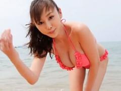 Anri Sugihara Asian With Big Assets And Hot Ass Plays On Beach