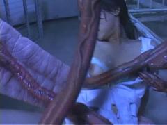 Pretty Sexy Girl Tried To Hide In Hospital. It Was In Vain. The Horrible Tentacle Mon