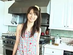 Yurina Takiguchi Asian In Cute Dress Takes Breakfast In Kitchen