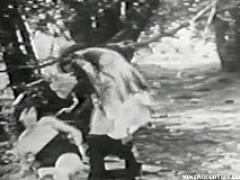 Vintage Porn Video Of A Man Peeing Outdoors And Two Girls Asking Him To Fuck Them Int