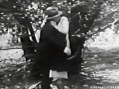 Vintage Porn Video Of Two Girls Fucking With A Man Who They Saw Pissing Watch Real Ou