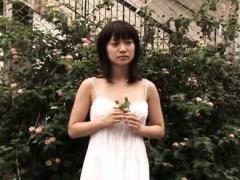 Yuko Oshima Asian In Dress Is Romantic In The Beach Playground