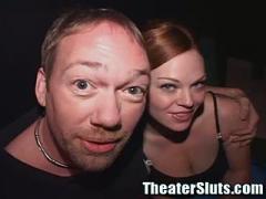 Redheaded Slut Served Up To A Theater Of Perverts