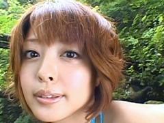Maiko Yoshikawa Asian With Big Cans In Tiny Bra Enjoys Nature