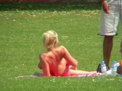 Drunk Amateur Chick Getting Naked And Nasty On The Grass In The Public Park