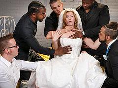 Ella Nova Kinky Bride Is Bound And Interracial Gangbanged By...