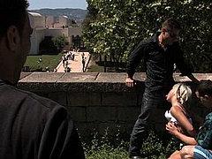 Leyla Black Tied And Fucked In Public While Strangers Fondle...