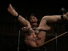 Siouxsie Q American Indian In Tight Bondage Is Caned And Toy...