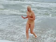 Skinny Dipping Blondes Public Nudity And Winter Beach Bathin...