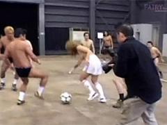 Some Topless Asian Girls Playing A Horny Game Of Soccer