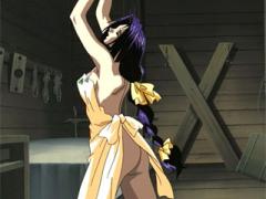 Anime Whore With Hands Tied To Her Feet And Clothespins On H...