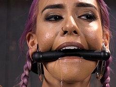 Janice Griffith Bound In Metal With Shaved Pussy Spread And ...