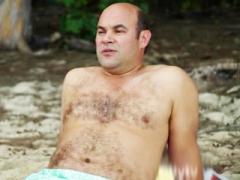 Male Celebrity Actress Brian Van Holt Sunbathing Shirtless