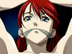 Bond Anime Redhead Girl With A Muzzle Gets Pumped On A Desk
