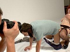 Bella Rossi Femdom Cucks Husband With Photographer Licking F...