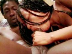 Sex Starving Ebony Chick With Braided Hair Fucks On Top Of H...
