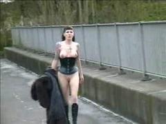 Goth Public Nudity And Amateur Flashing By Skinny Babe Thorn...