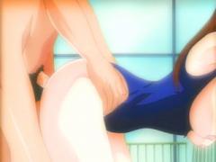 Cute Young Anime Brunette In A Swimming Suit Gets Brutally F...