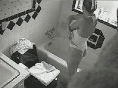 Hi-Res Movie Made By Hidden Camera With Hairy Babe Stripping...