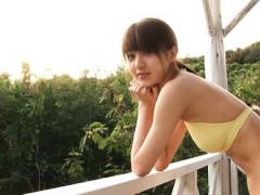 Rina Aizawa Asian In Yellow Bath Suit Enjoys Some Time In Nature
