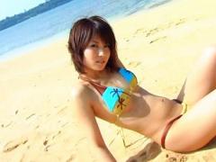 Beautiful Gravure Idol Beach Babe Laying Around In Her Bikini