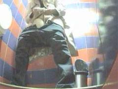 Two Chicks Pees In Dirty Public Toilet