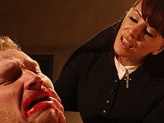 Maitresse Madeline Femdom Nun Bdsm Humiliates And Cane Spank...