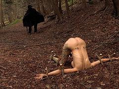 Rain DeGrey Busty Blonde Rope Bound In The Forrest By Domina...