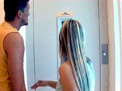 Horny Teen Fucks And Gets A Sticky Cumface In An Elevator