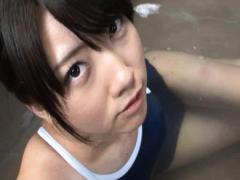 Yuuna Kawasaki Asian In Nylon Black Suit Lays In Swimming Pool