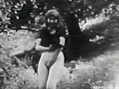 Vintage Porn Video Of A Man Peeing Outdoors And Two Girls Asking Him To Fuck Them Int
