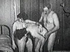Old Man Is Serviced By Two Matures In A True Vintage Group Sex Hardcore Video Of The 