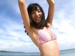 Mai Yasuda Asian In Bath Suit Enjoys Her Vacation On The Beach