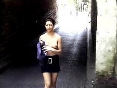Sexy Female Exhibitionist Walking Naked In Public Places Of The Town