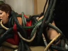 Live Action Tentacles Pleasure Cute Japanese Girl Nipples And Pussy!