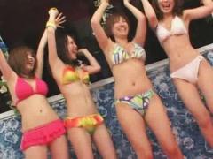 Jav Asian Doll And Three Naked Babes Present Their Juicy Melons