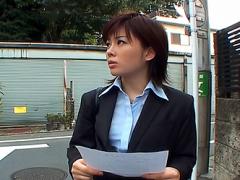 Hot Asian Office Chick Delivers Mail And A Cock Sucking To Her Associate