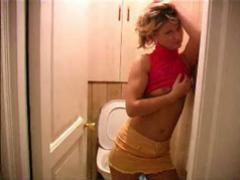 Cute Teen Peeing In Toilet