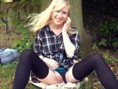 Blonde Uk Babe Nude Public Masturbating Outdoors Cute Teen C...