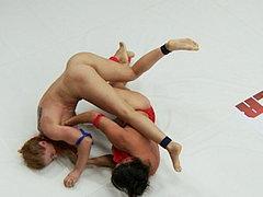 Cheyenne Jewel And Izamar In Competitive Naked Lesbian Wrest...