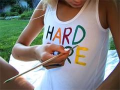 Adorable Petite Teen Paints All Over Her Naughty Bits