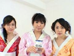Three Japanese Teenies Gangbanged By Tons Of Horny Males