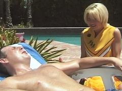 Short Haired Blonde Nadia Bends Over Outdoors As She Gets He...